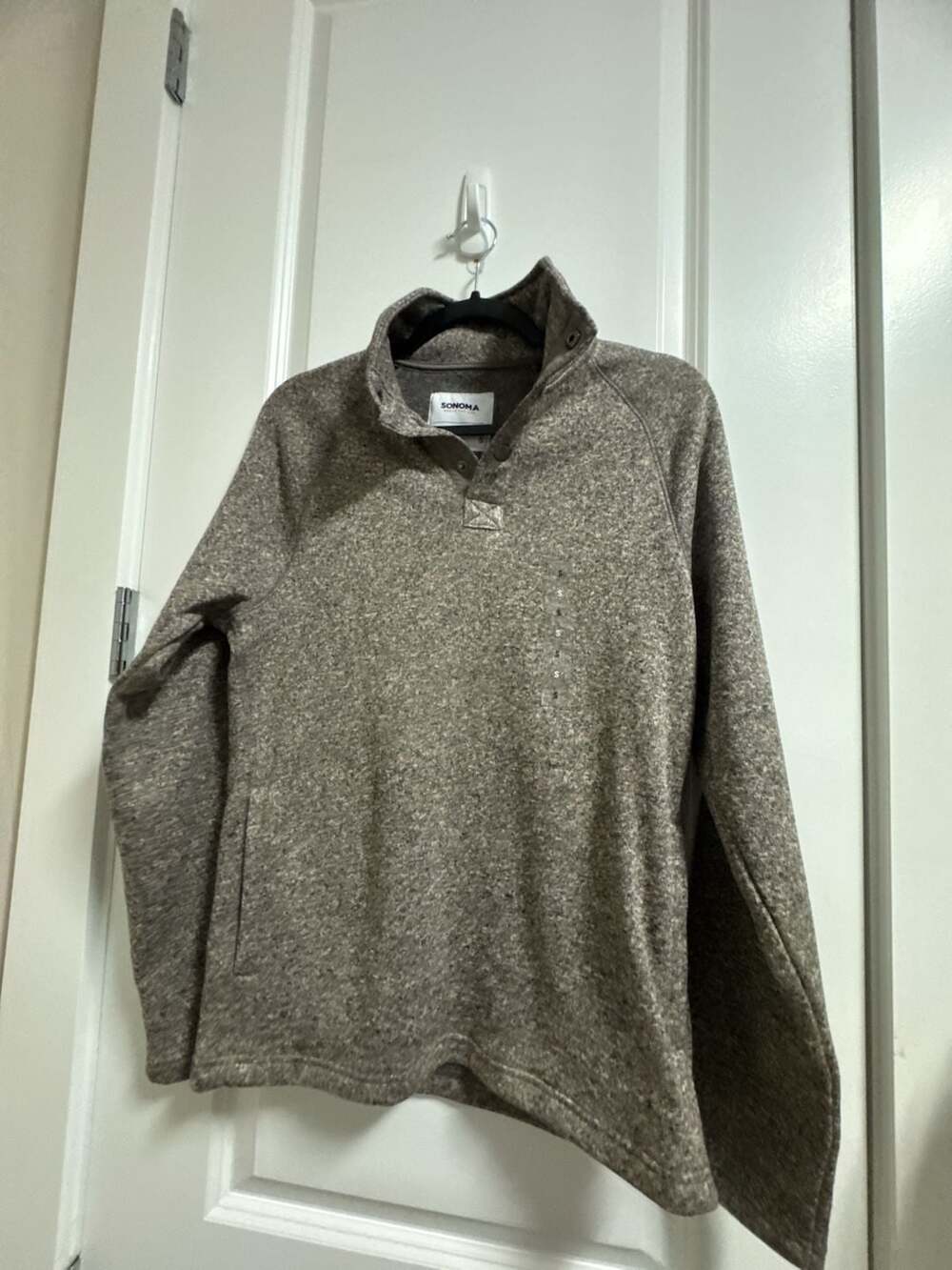 Sonoma Goods For Life Men's Supersoft Sweater Fleece Snap Mockneck Pullover